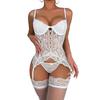 European and American Hot-Selling Semi-Transparent Lace Push-Up Erotic Bodysuit Lingerie Set