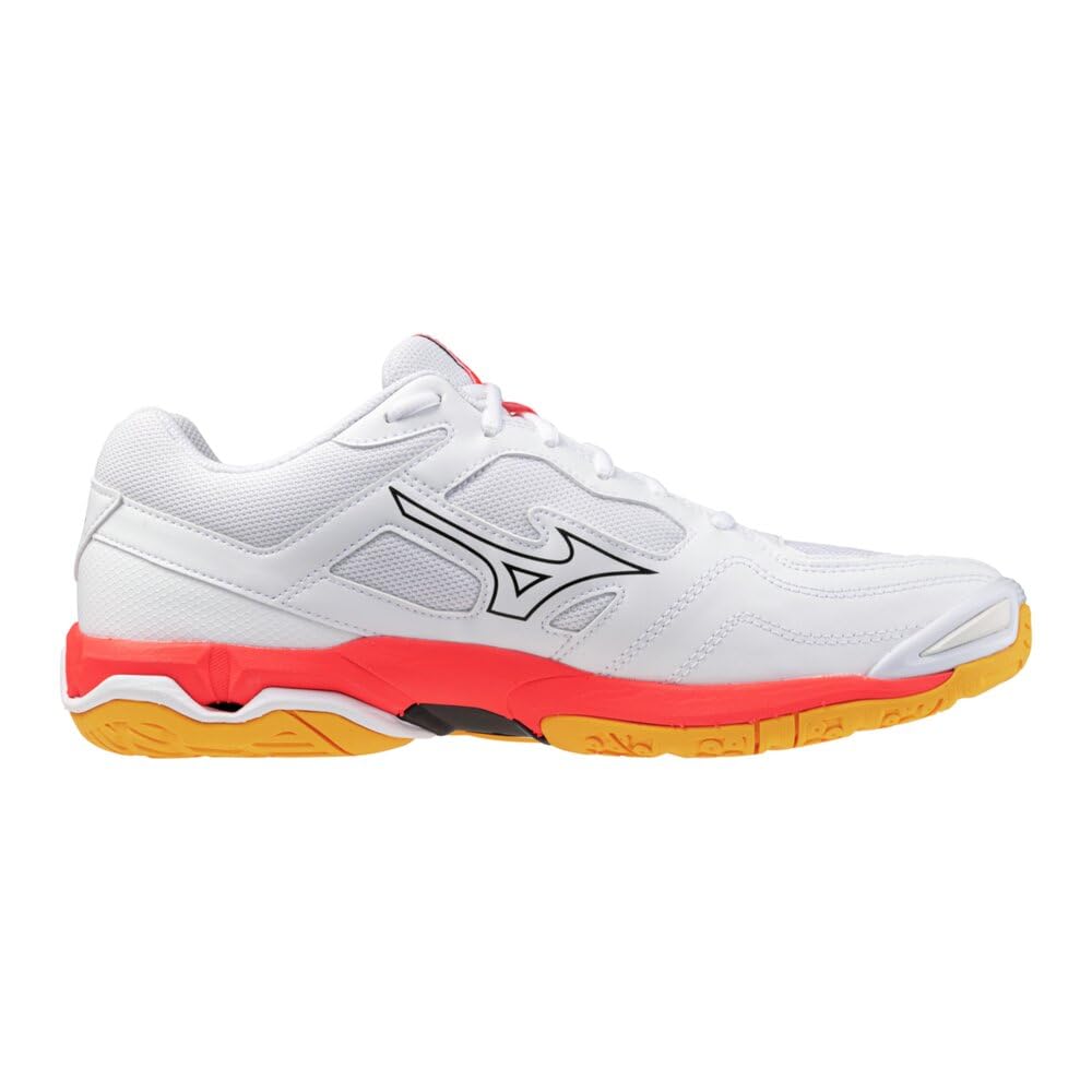 Mizuno Wave Phantom 3 Tennis Size 2E Shoes, White/Black/Orange, 27.0 Cm,