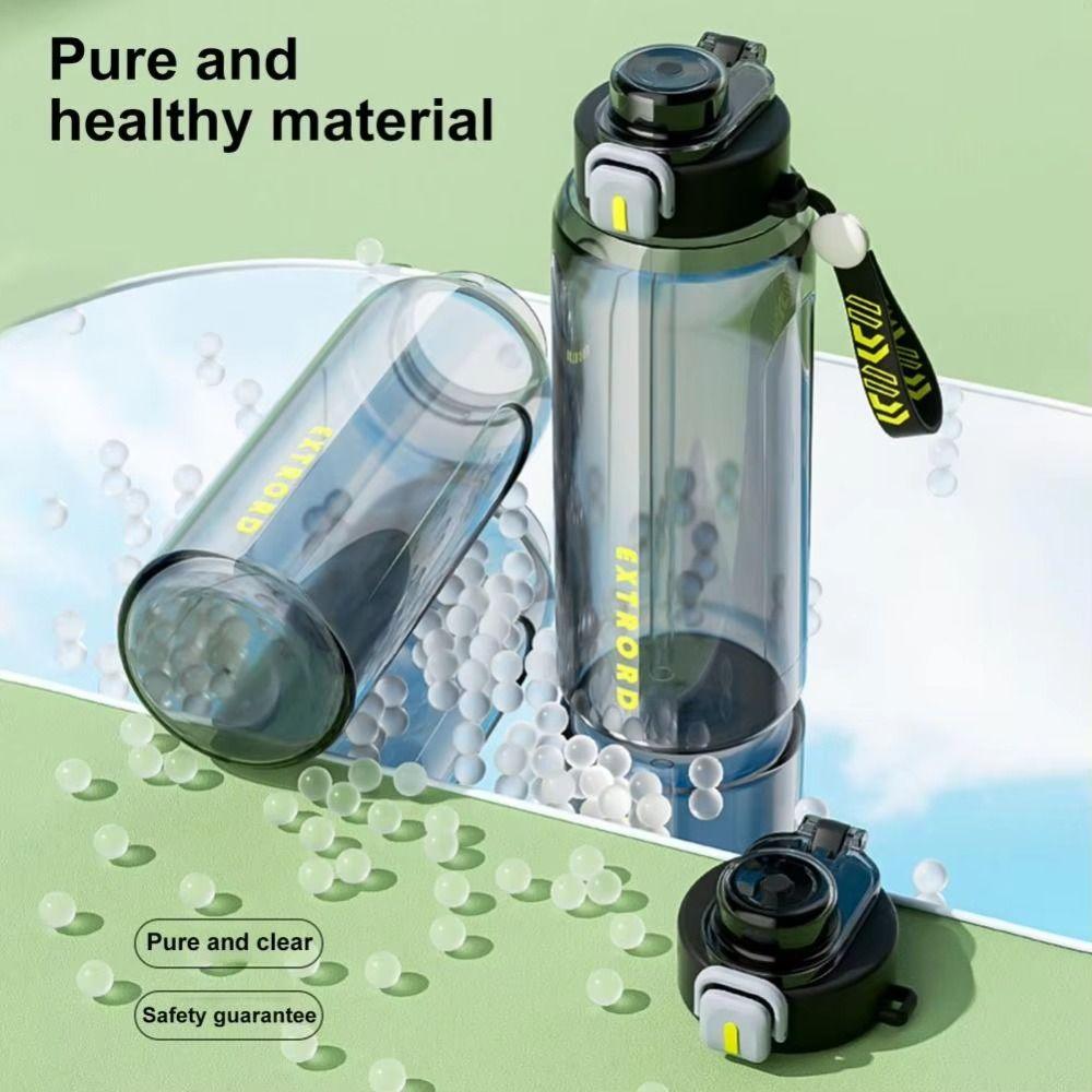 Large Capacity Colorful Plastic Cup Leak Proof Outdoor Sports Kettle  Unisex