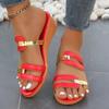 Fashion Comfortable Women's Contrast Color Wedge Sandals Casual Open Toe Summer Shoes Women Lightweight Non Slip Beach Sandalias Mujer