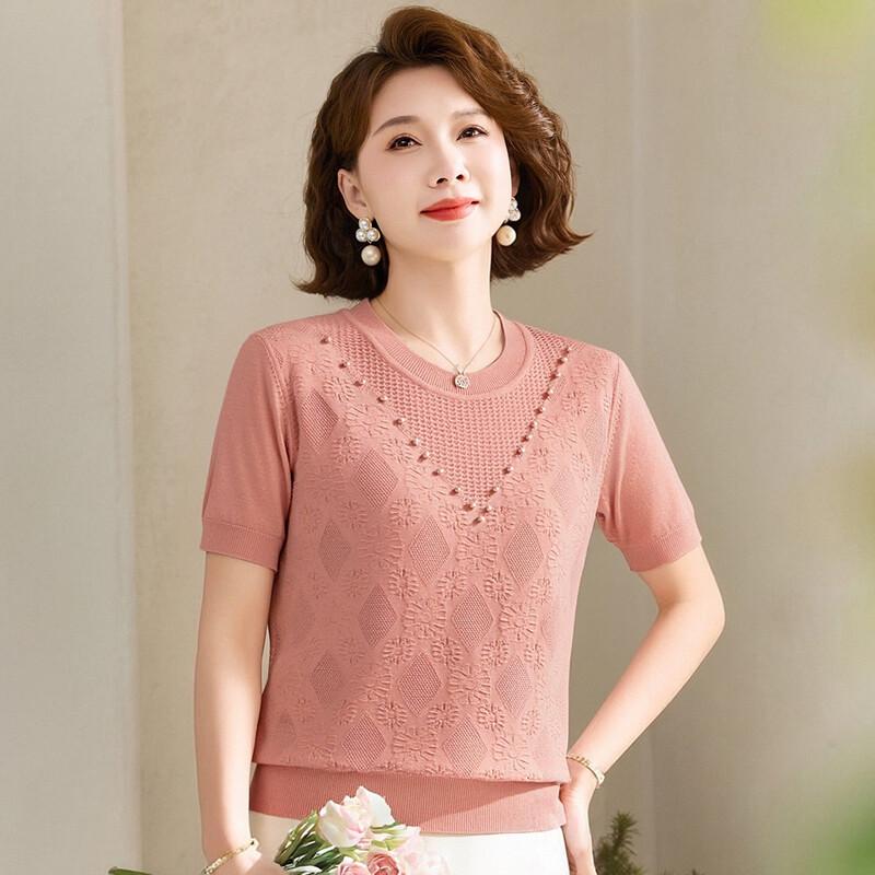 

Paster Women s Beaded Short Sleeve Knit Top 2XL