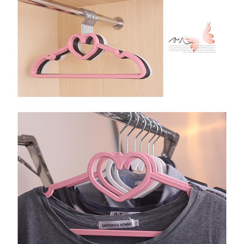 5/10/20pcs Clothes Hangers,Durable ABS Pink Love Bow-Knot Pattern Hanger for Wardrobe Storage,Non-Slip Hanging Organizer Rack