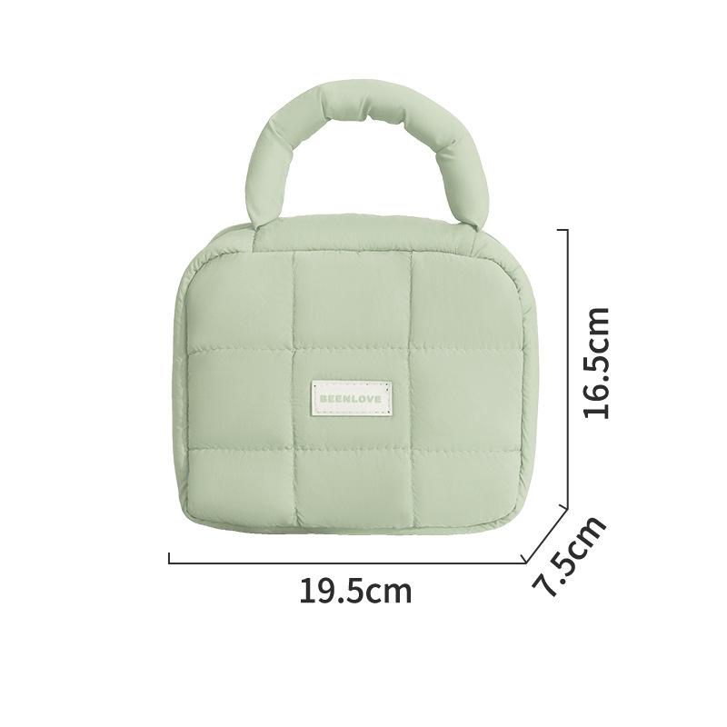 

New cotton makeup storage bag Candy color puffs square storage bag large capacity travel makeup toiletry bag зелёный