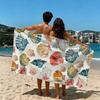 Watercolor Vibrant Multicolor Seashell Beach Towel Nautical Coastal Print Quick Dry Towel Pool Spa Vacation Seaside Use