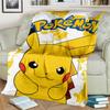 2025 New Cute Pikachu Pokemon Cartoon Gift Soft Plush Blanket,Flannel Throw Blanket for Living Room Bedroom Bed Sofa Cover Kids