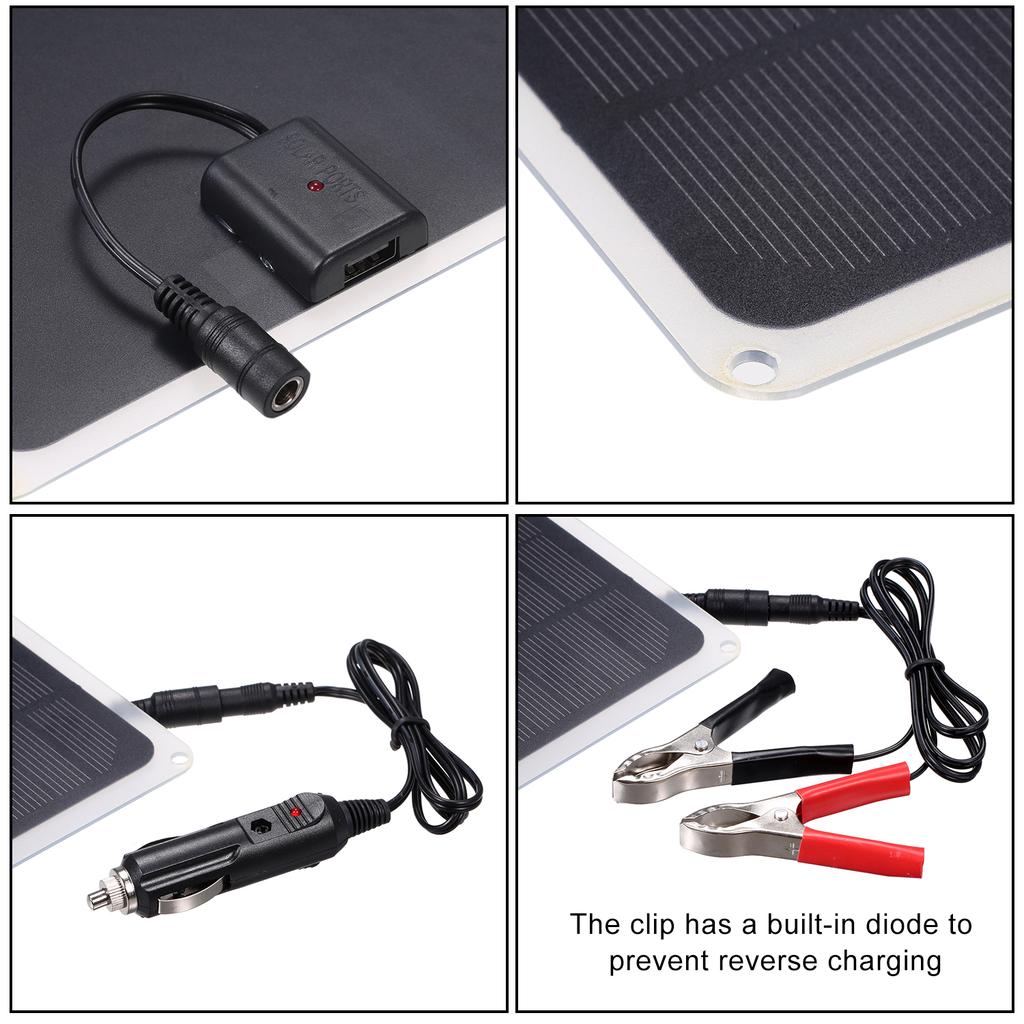 DC12V 10W Portable Solar Panel with USB Port Car Charger Charge for Outdoor Y3N7 DC12V 10W Portable Solar Panel with USB Port Car Charger Charge for Outdoor Y3N7