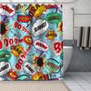 Comic-pop Art Stadsexplosie Humor Uitdrukkingen Douchegordijnen Badkamergordijn Stof Wasbaar Polyester voor Badkuip Decor Set