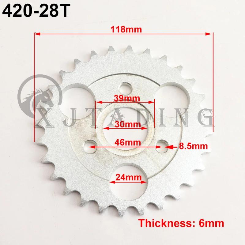 Motorcycle 24T/26T/28T/29T/31T/35T/37T Teeth 30mm Rear Gear Sprocket Fit For Honda Monkey Motorbike Pit Dirt Bike 420/428 Chain