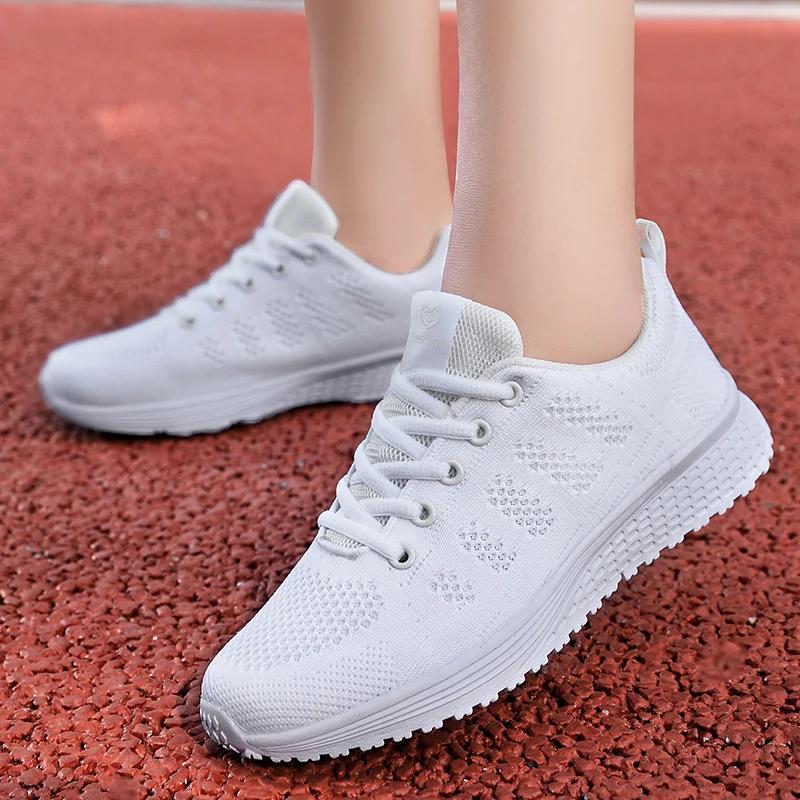 Women Casual Shoes Fashion Breathable Walking Mesh Flat Shoes Sneakers Women 2024 Gym Vulcanized Shoes White Female Footwear
