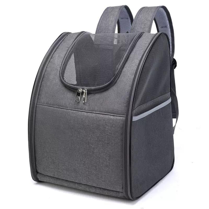 Breathable Portable Pet Backpack: Lightweight Foldable Canvas Carrier for Cats & Dogs