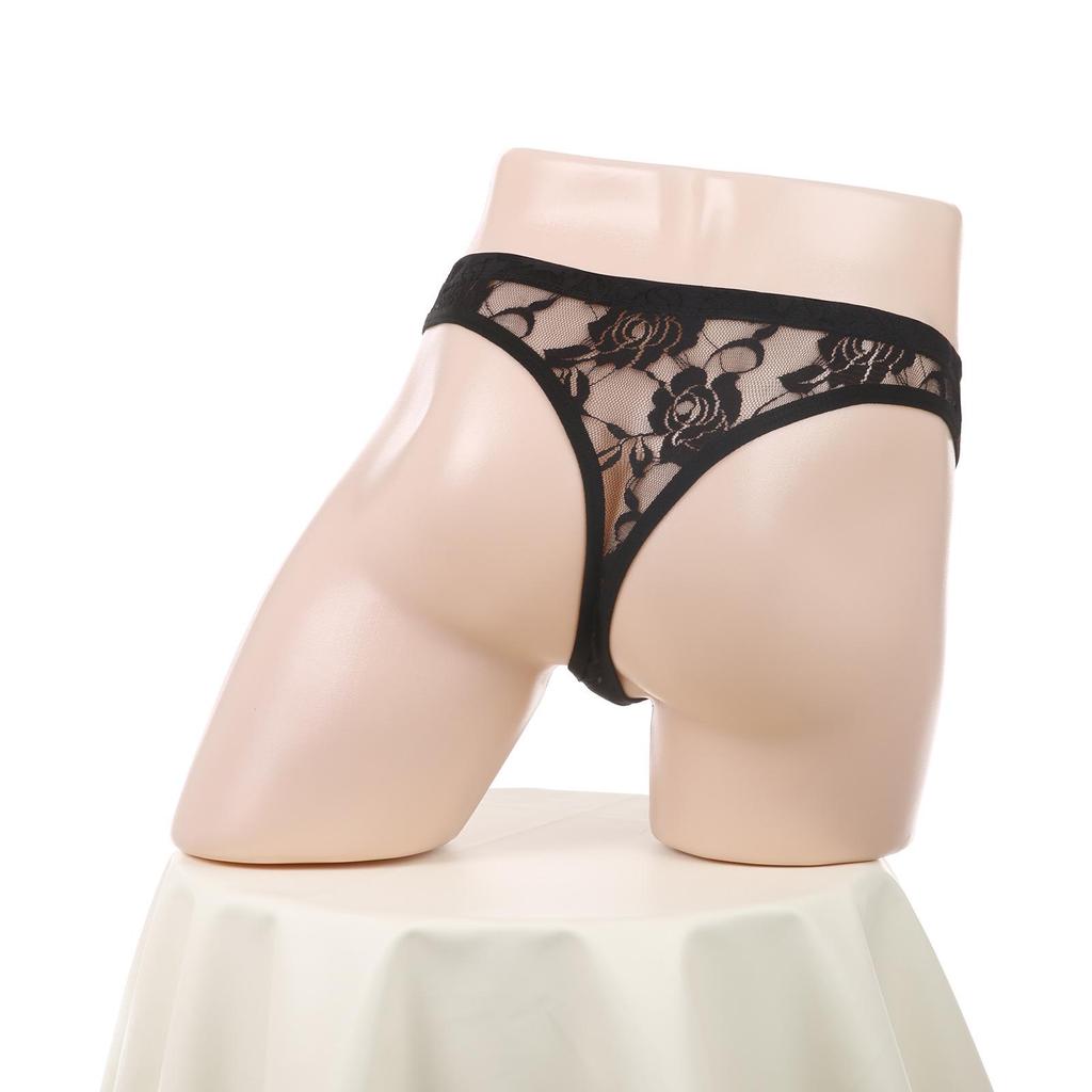 Slip sexy in pizzo di Natale da uomo: Stile Europeo & Americano, Vita Bassa, Design Patchwork Vuoto