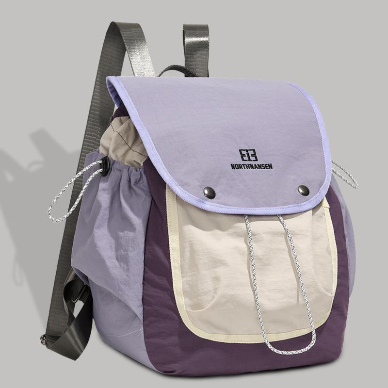 Schoolbag Contrasting Splicing Backpack Women's Large Capacity Lightweight Short Trip Backpack Student Small Hundreds Outdoor Leisure Bag