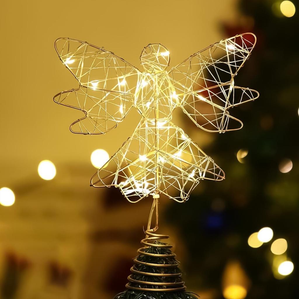 Angel Christmas Tree Topper Lighted Angel Christmas Tree Topper Battery Operated Party Decorations For Indoor Outdoor Living