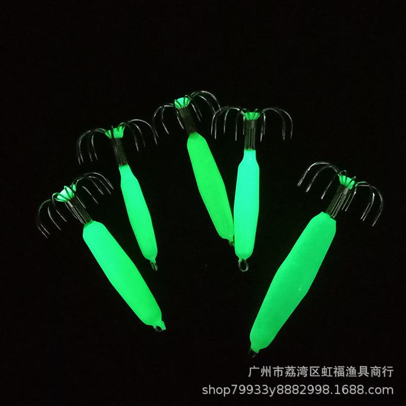 Stainless Steel Luminous Barbless Squid and Cuttlefish 12-Needle Umbrella Fishing Hooks