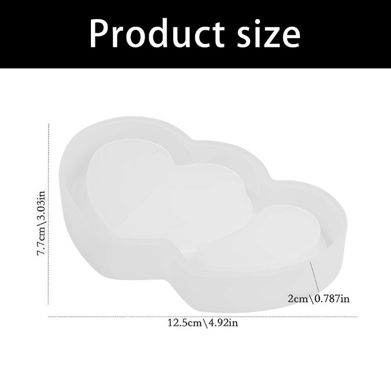 Heart Shape Silicone Candle Molds Heat Resistant for Making Candle Soap Chocolate Valentine's Day Gift and Resin Casting