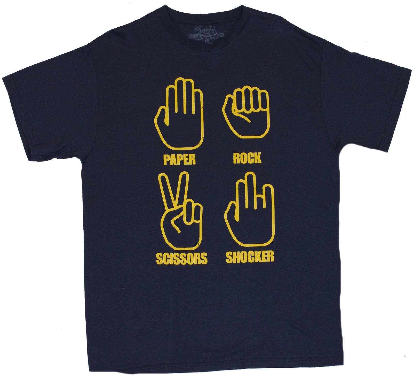 Crude Attitude Adult New T-shirt Paper Rock Scissors SHOCKER XL