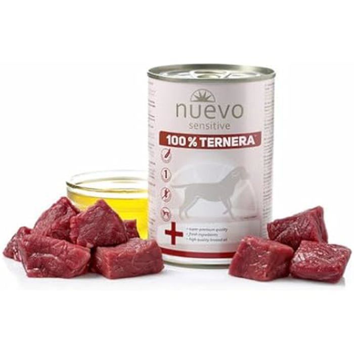 Aliment Complet - NUEVO - Pot De Chien Sensible - 100% Veau - 400 G - Sans Conservateurs