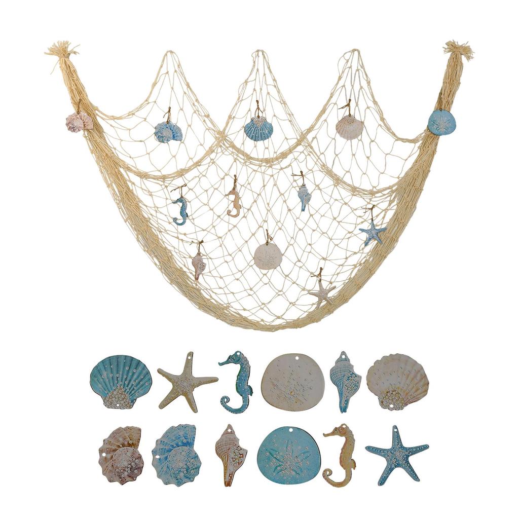 Filet de pêche décoratif épais style méditerranéen pour mur photo et décorations sur le thème de l'océan