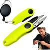 Stainless Steel Folding Scissors with Retractable Lanyard, Multifunction Folding Shrimp Shape Scissors Fishing Line Cutter Fishing Accessories