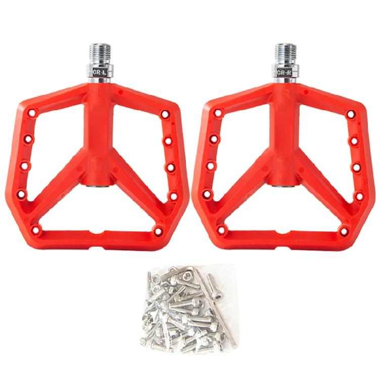 Nonslip Mountain Bike Pedals Light Weight Nylon Cycling Pedals Sealed Bearings Road Bike Pedals Easily Installation красный