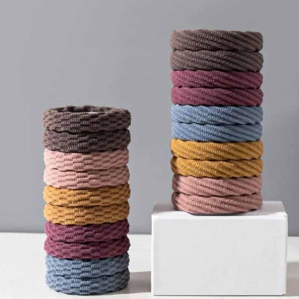 10Pcs Hair Ties Hair Rope Elastic Ponytail Holder Solid Color Rubber Bands  Girls
