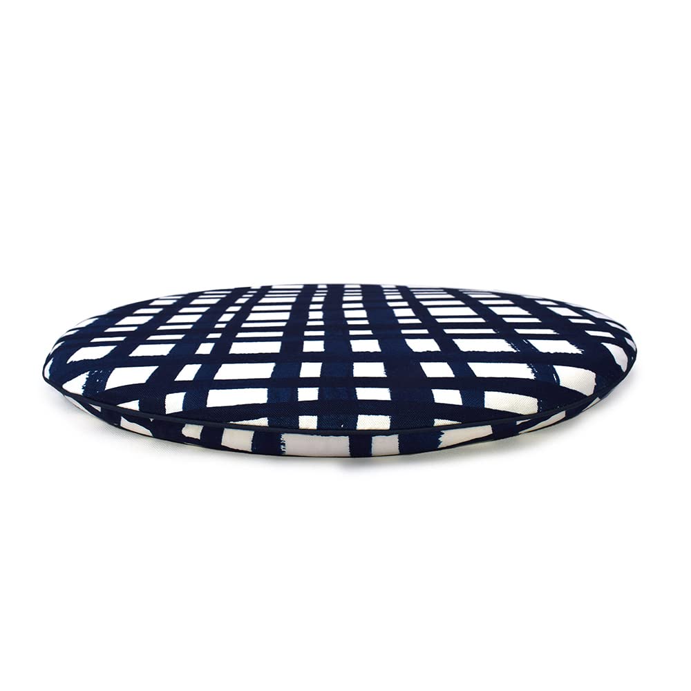 STYLE Decor Seat Cushion X Indigo Check Gingham Check Nordic Modern Stylish Zabuton Car Cushion W3602500 (34cm 34cm)
