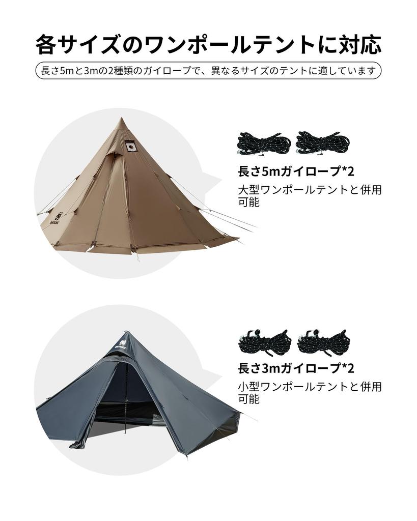 OneTigris Tarp Connecting Hat for One-Pole Tents, Tarp Adapter with Carabiners and Guy Ropes, Universal for All Tents, Black