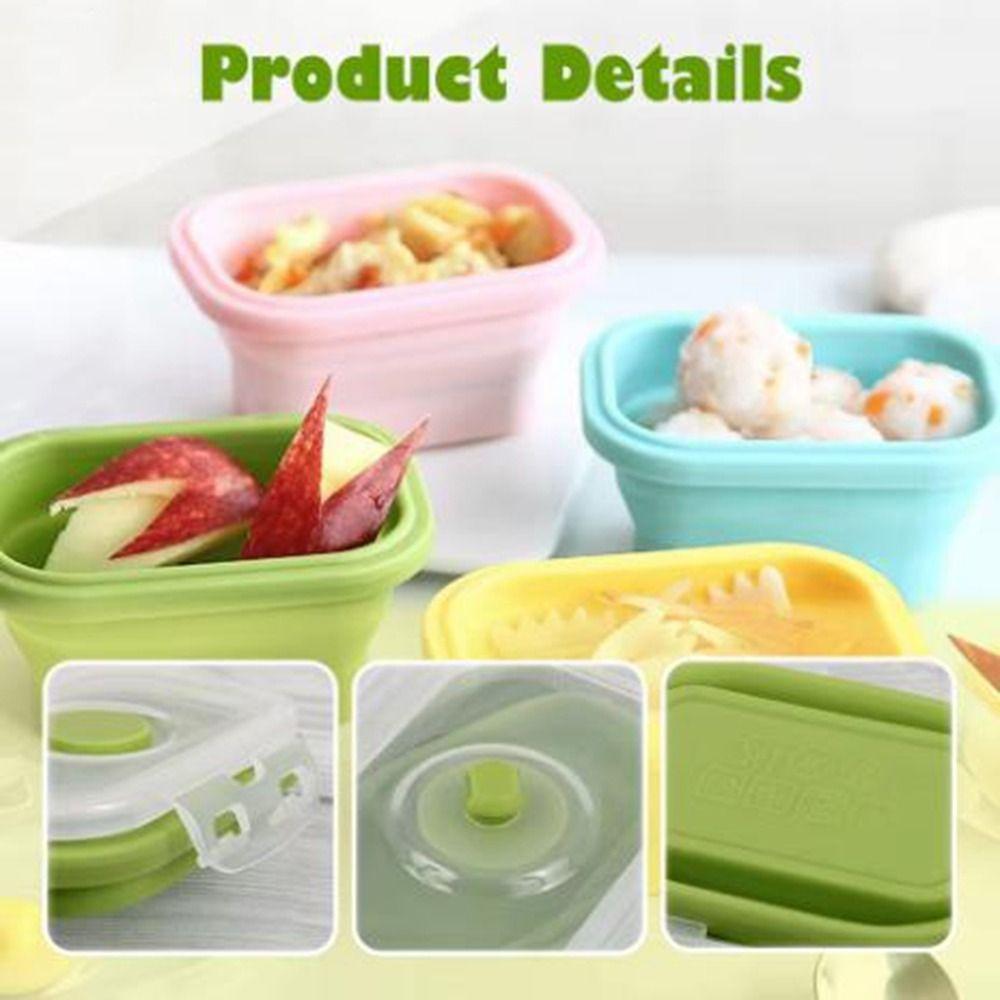 4Pcs Collapsible Food Fresh-Keeping Box 150ml Refrigerator Organizer  Kitchen