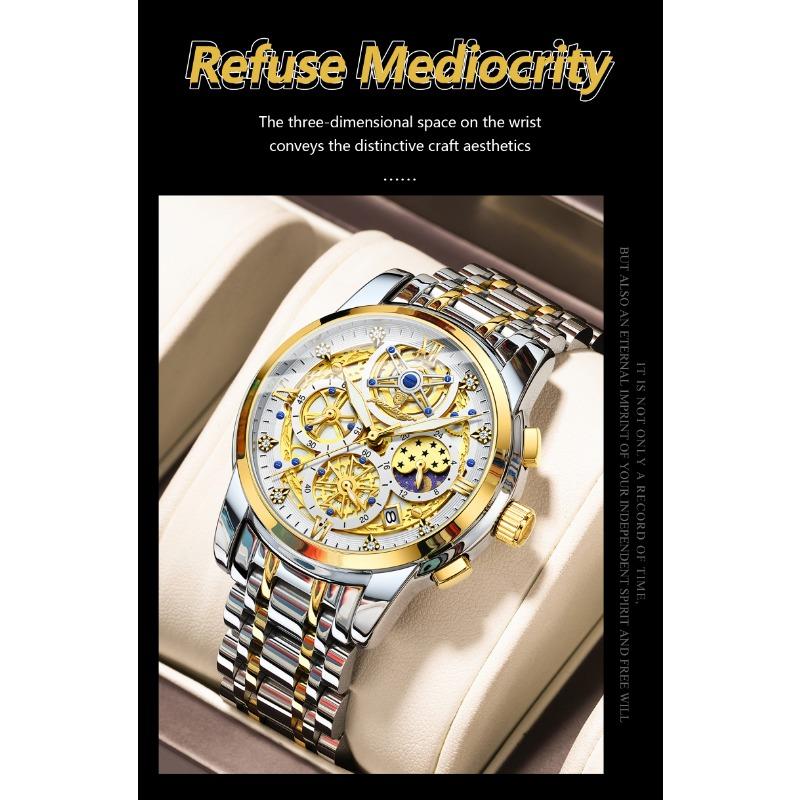 POEDAGAR Luxury Watch For Men Original Waterproof Luminous Date Clock Chronograph Stainless Steel Quartz Watches Reloj