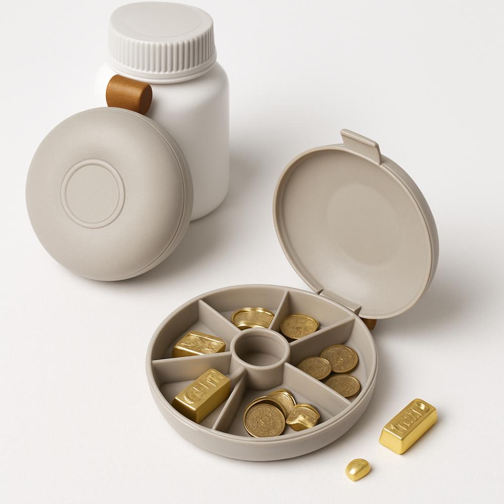 

Portable Donut with Strap = Treasure Storage - Pill, Precious Metals such as Rings and Earrings