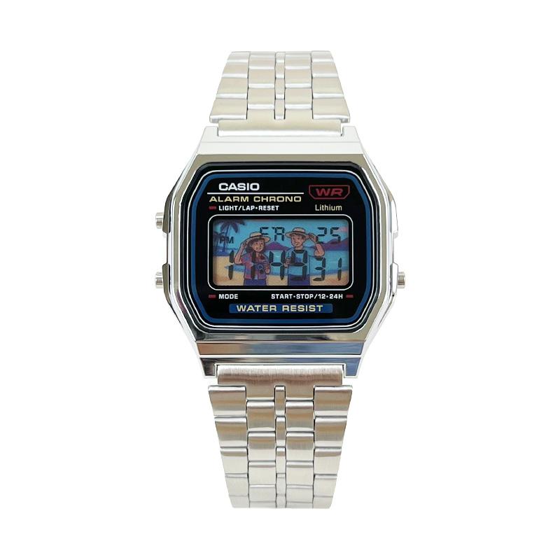 Casio Customized Watch Modified Series Student Retro Classic Small Square Trendy Sports Waterproof Quartz Steel Strap Sa A159WA-N1D