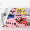 Custom Cookie Monster TV Programs Warm Flannel Throw Blanket for Bedroom Office Bedspreads