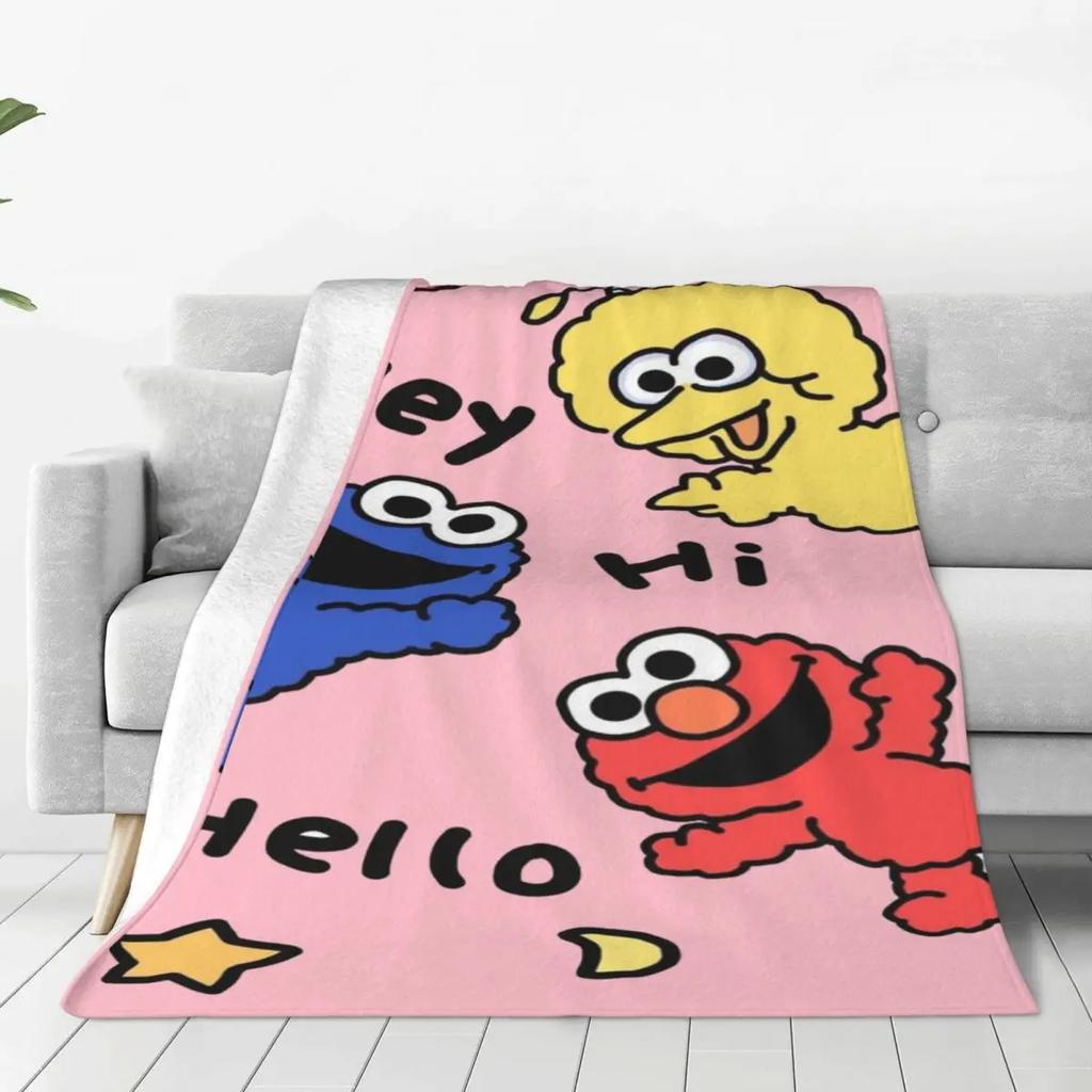 Custom Cookie Monster TV Programs Warm Flannel Throw Blanket for Bedroom Office Bedspreads