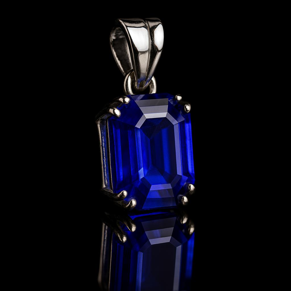 Natural Blue Tanzanite 31 ct 925 Sterling Silver Emerald Pendant Gemstone Jewelry Gift