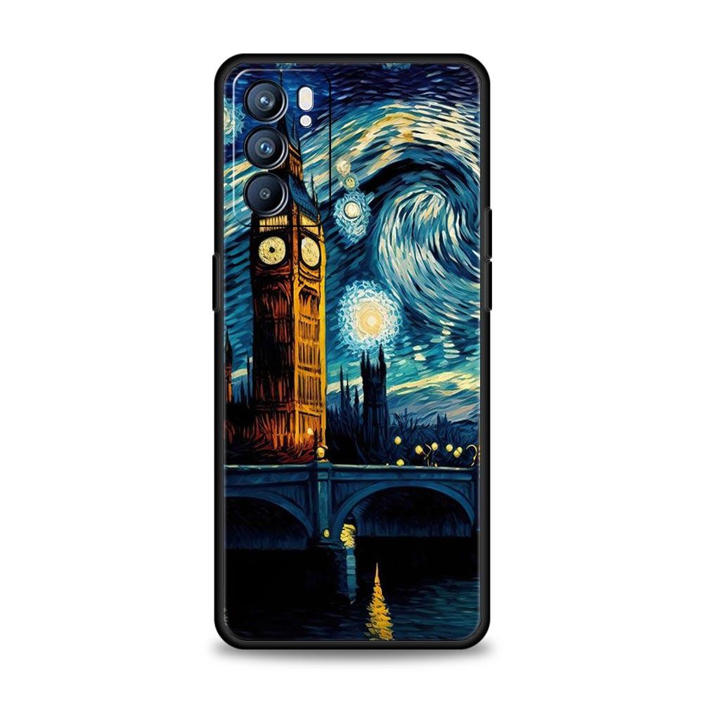 Etui na telefon Starry night van gogh Dla Oppo Reno8 Reno7 Reno6 Pro A54 5G Find X6 X5 A53 A52 A9 A15 A95 A17 A16 A57 A31 Pokrowiec