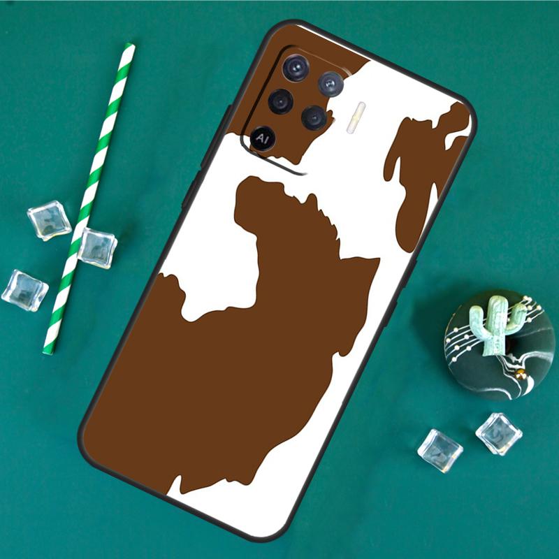 Spotted Cow Skin Print Case For Oppo A40 A60 A80 A16 A76 A96 A18 A38 A58 A78 A98 A91 A15 A17 A74 A94 A54 A57S Cover