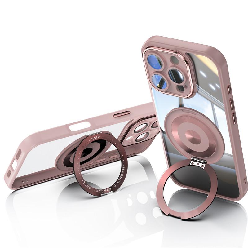 Full Cover Super Anti-drop 360 Degrees Rotating Bracket Case With Lens Film For Apple iPhone 16 15 14 13 12 Plus Pro Max Back Protection Shell