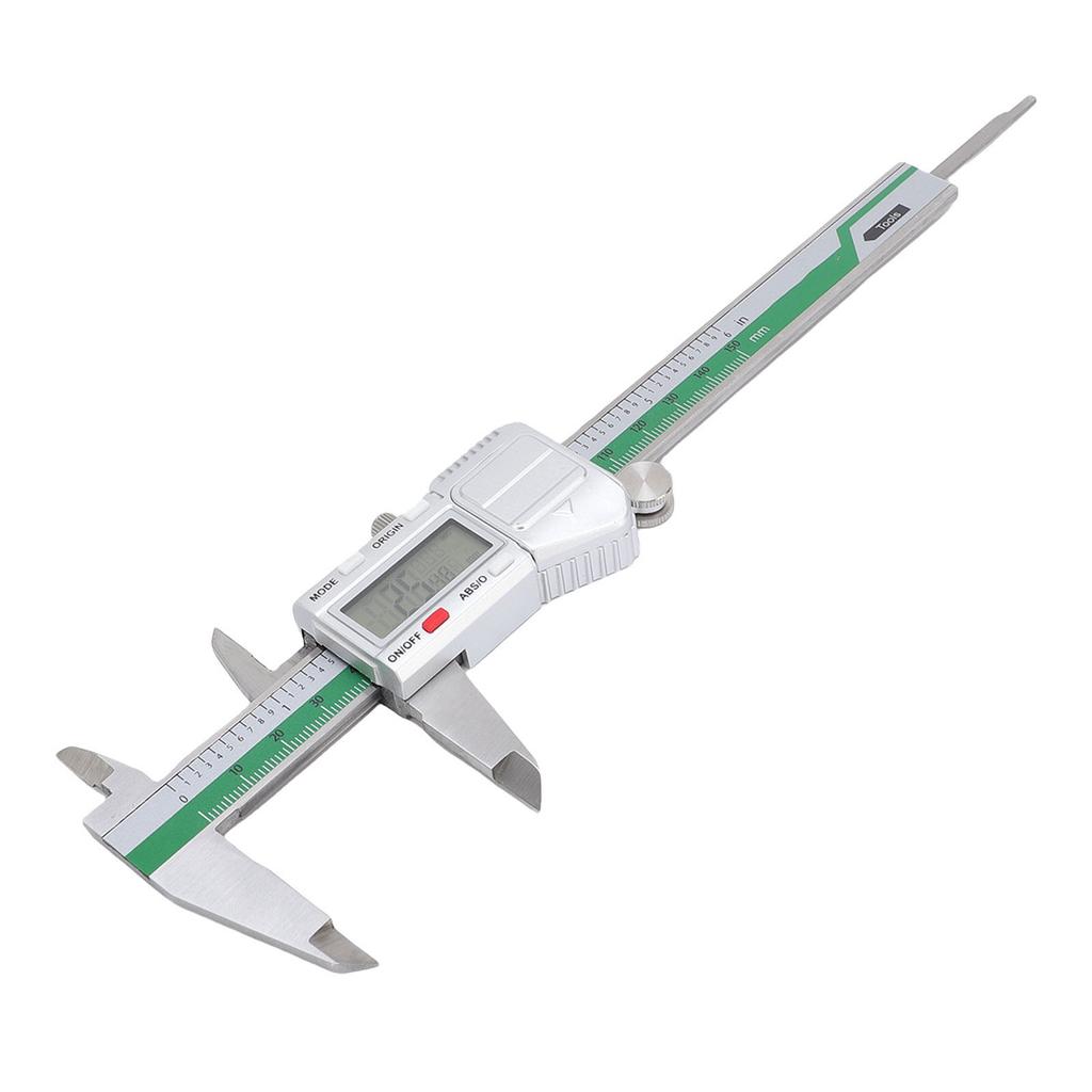 Digital Caliper 6in Measuring Tool mm Inch Fraction Stainless Steel LCD Screen IP54 Splashing Proof