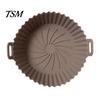High-temperature Resistant Air Fryer Pan Silicone Liner Round Non-Stick Basket Food-grade Pot Baking with Oil Drain Grooves Accessory for Even