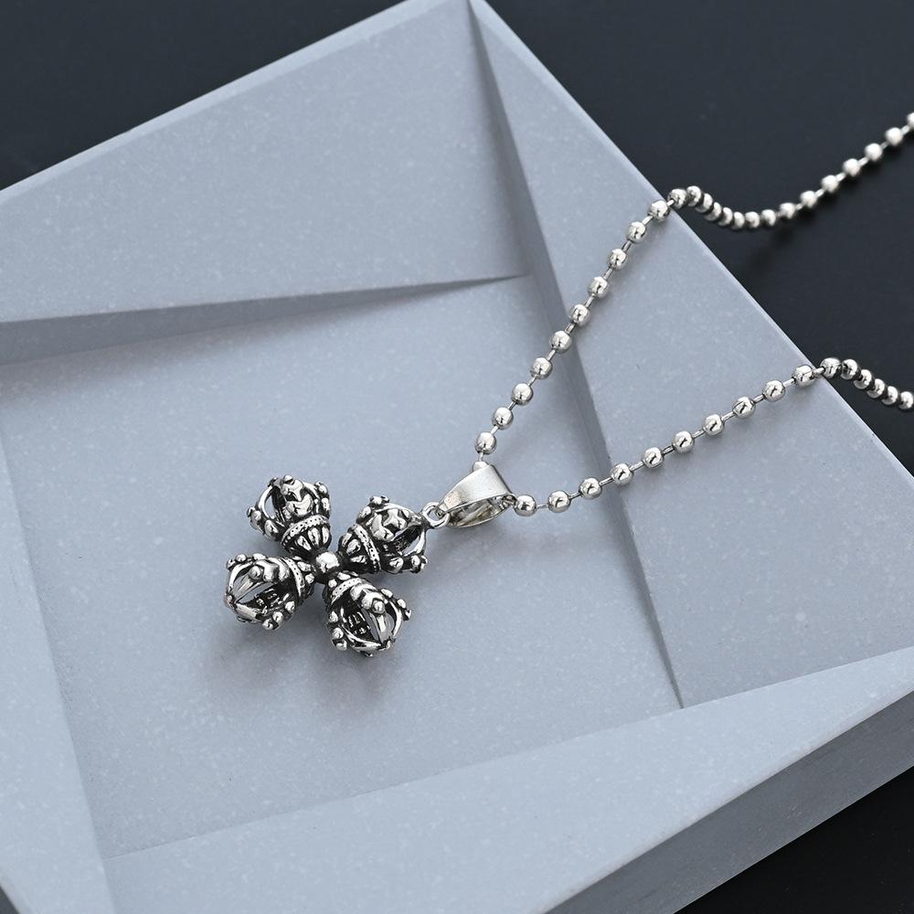 Collana Pendente Pestello Vajra Incrociato Stile Cinese Femminile Alto Senso Nicchia Vento Freddo Catena Clavicola