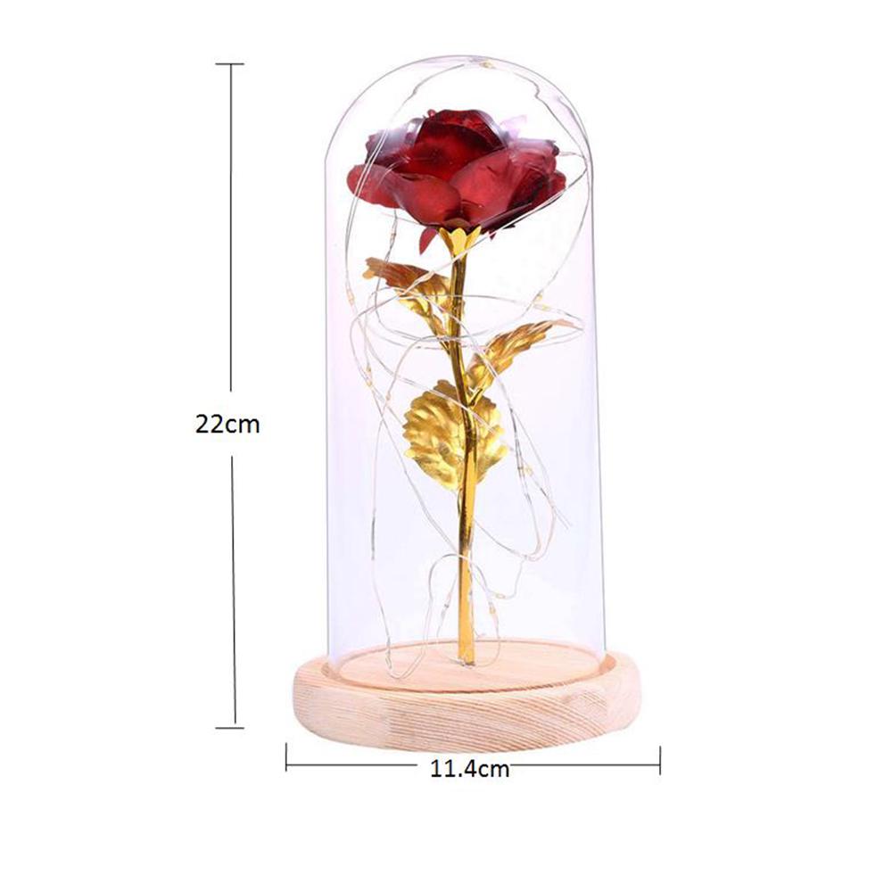 Decorazione Casa Angelo Custode Fiore Eterno Con Statuina Angelo - Regalo San Valentino, Compleanno, Anniversario Per Lei (Colore Rosso) Rosa Eterna In Vetro
