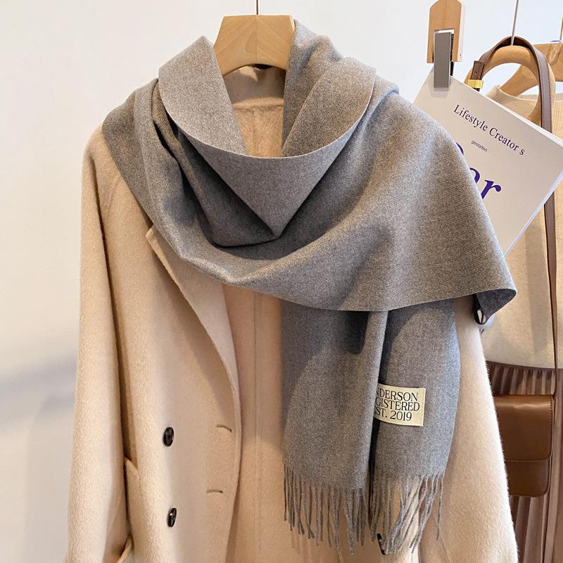 New white scarf women's winter versatile small scarf high-end Christmas birthday gift shawl
