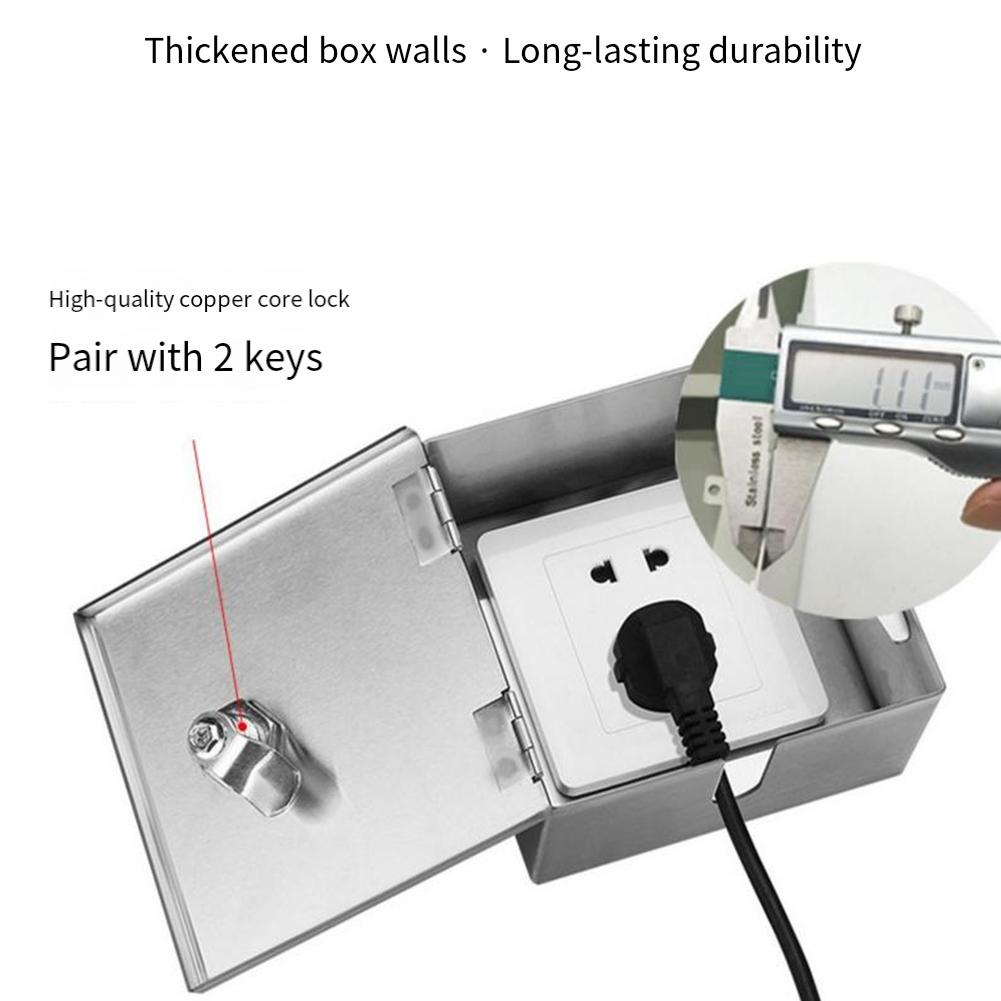 Outdoor Socket Stainless Steel Lock Waterproof Electric Box