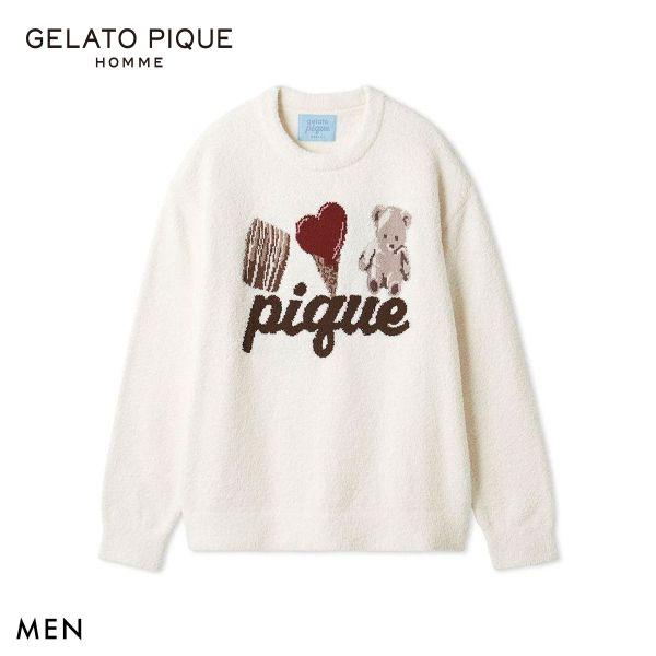 GELATO PIQUE HOMME Men s Valentine One Point Jacquard Pullover GELATO PIQUE HOMME Valentine M-L