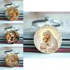 Blessed Virgin Mary Aluminum Round Keychain Gift For Religious Jewelry Collectors