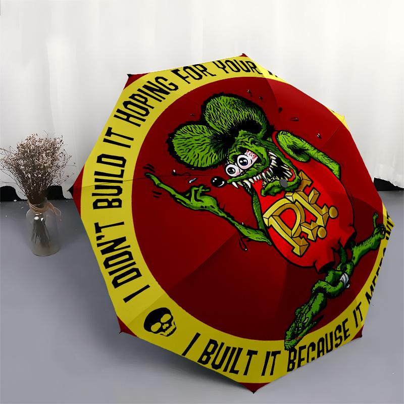 Rat Fink: 'I Didn't Build It for Your Approval' StickerUmbrella, Portable 3-Fold Compact Umbrella for Men & Women Gift