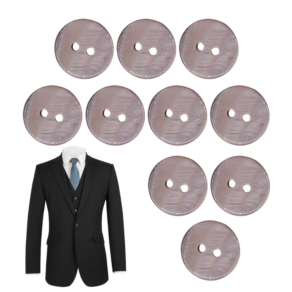 Shell Buttons For Crafts 10pcs Jacket Shell Buttons 2-Hole Design Round River Shell Cardigan Buttons Pearl Shell Sewing Buttons