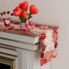 XCHI Love Hearts Valentine's Day Table Runner Table Decoration for Party Home Kitchen Dining Holiday Decor 13x72 Inch