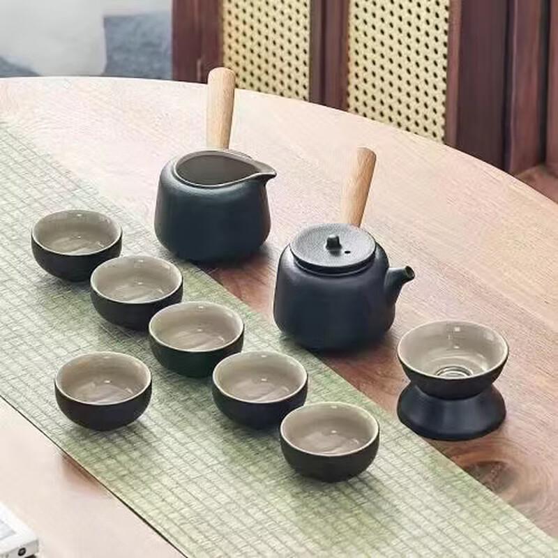 Handun Black Ceramic Chinese Kung Fu Tea Set