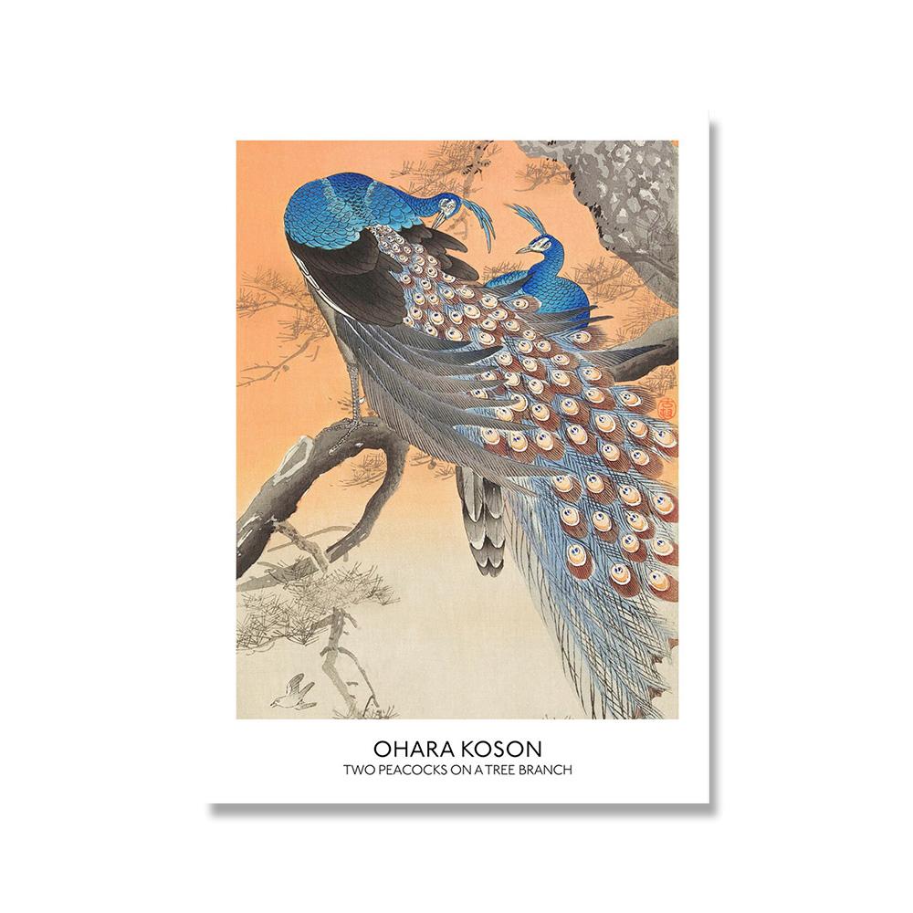 

Японские кошки и птицы, принты на холсте, выставка восточного искусства, плакат, живопись, Яёй, ретро-картины на стену для декора гостиной 21x30cm No Framed